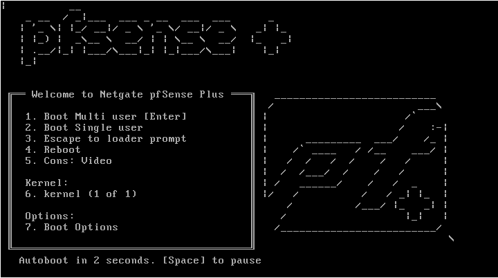 pfSense install menu pfSense install menu