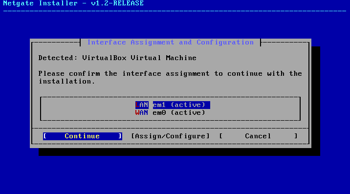 pfSense interface assignment confirmation pfSense interface assignment confirmation