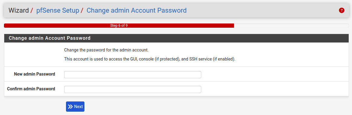 pfSense admin password change
