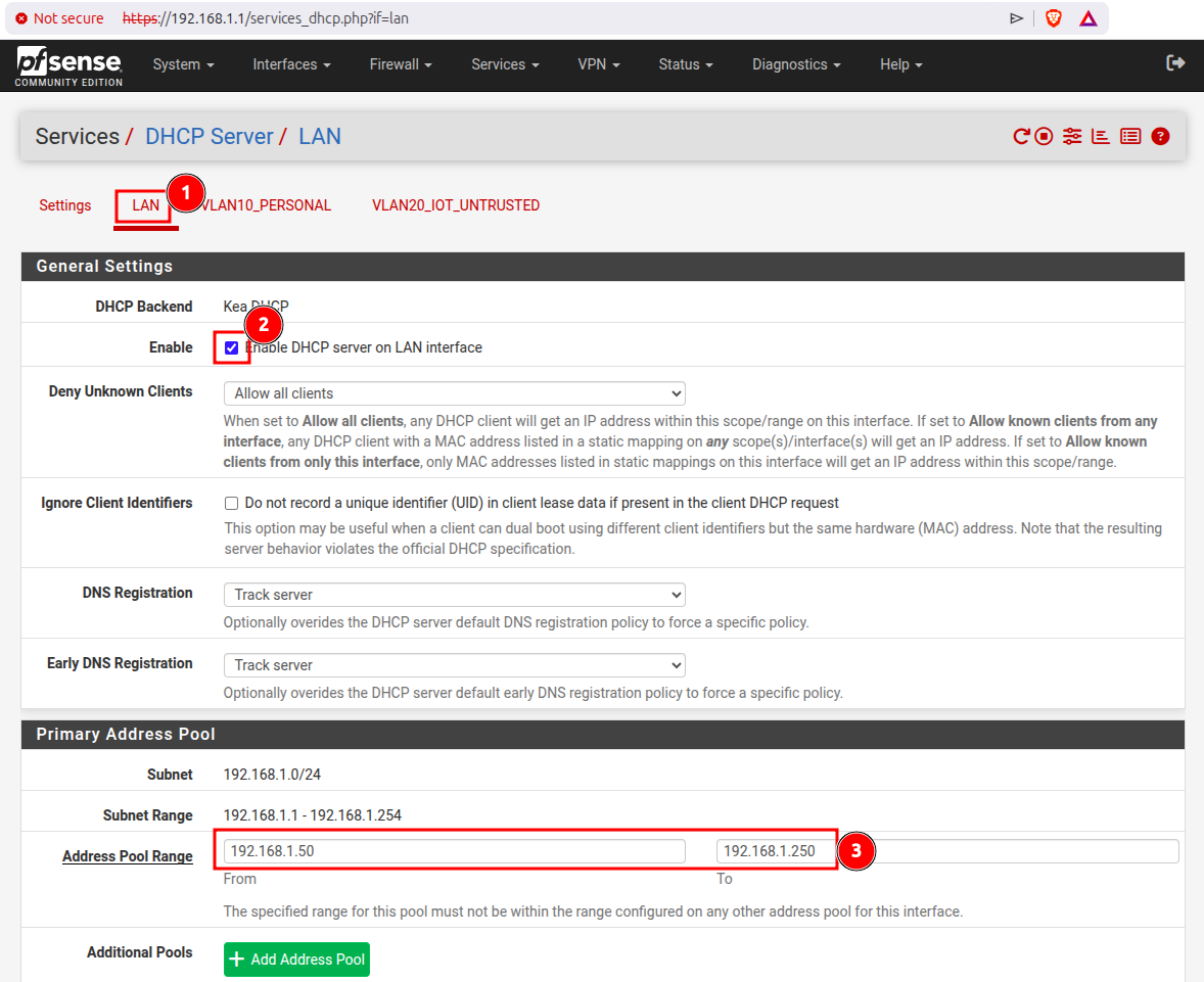 pfSense activating DHCP on LAN pfSense activating DHCP on LAN